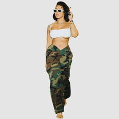 Low-Waist Camouflage Cargo Pants