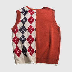 Patchwork Rhombus Vest Sweater