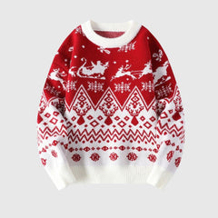 Fauler Pullover mit Weihnachtsmuster