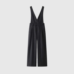 Chic Black Zippered Overalls