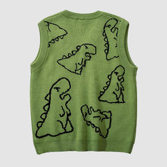 Westenpullover mit Dinosaurier-Print