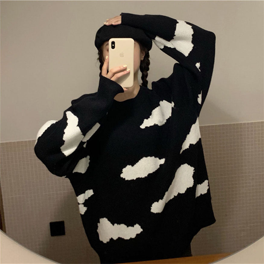 Stylish Cloud Print Sweater