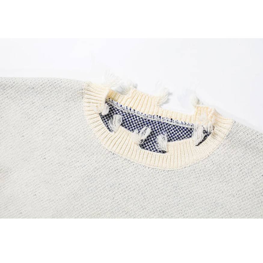 Moon & Astronaut Pattern Knit Sweater