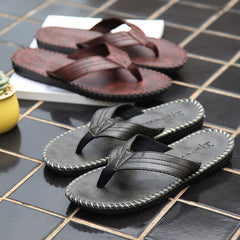 Men's Trend Multicolor British Style Platform Flat-heeled Flip Flops