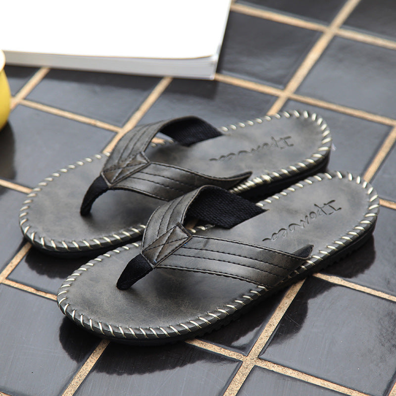 Trendige mehrfarbige Flip-Flops im britischen Stil mit Plateau und flachem Absatz für Herren