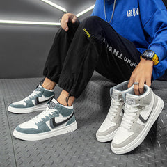 Men's High Top Color Matching Warm With Casual Shoes