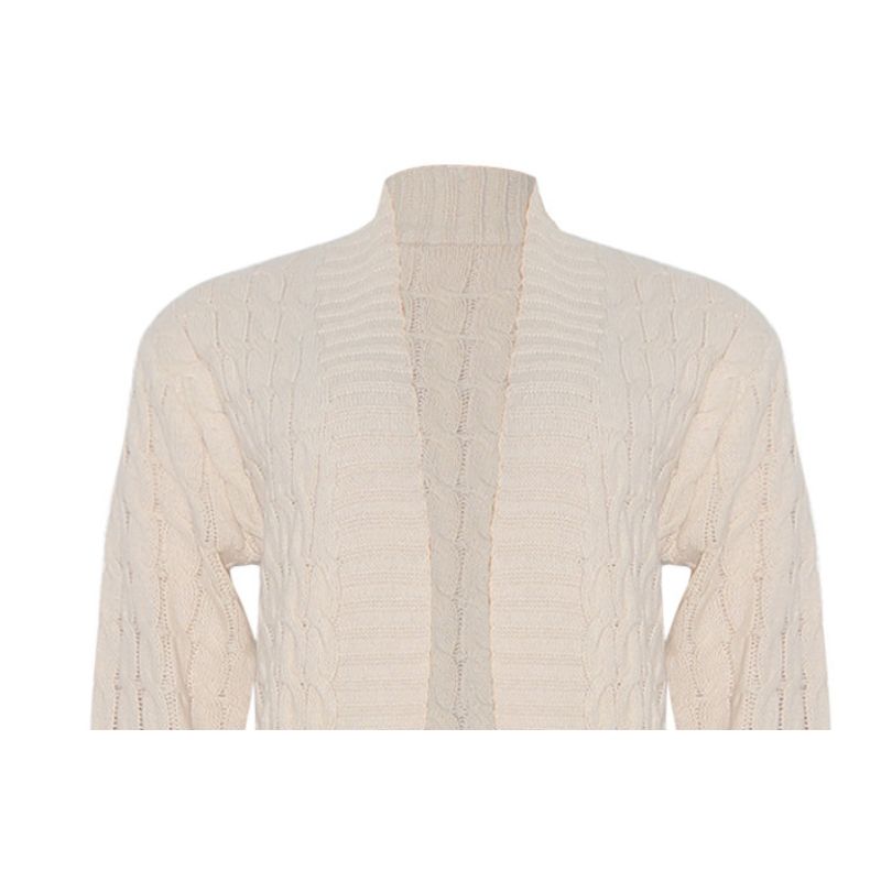 Einfarbige lange Jacquard-Cardigans