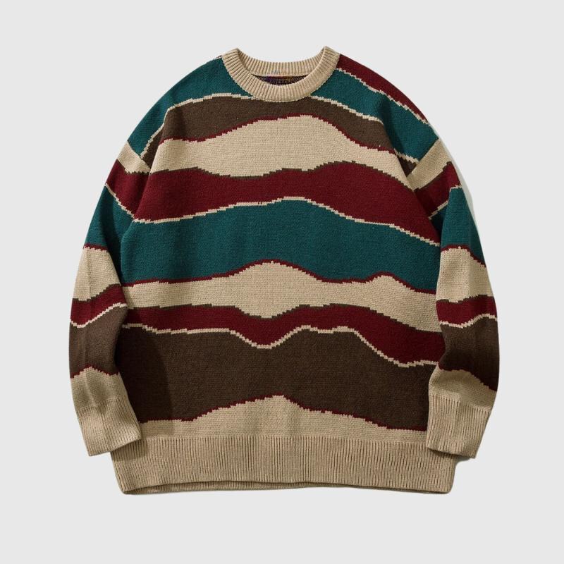 Japanischer Vintage-Pullover mit Streifen