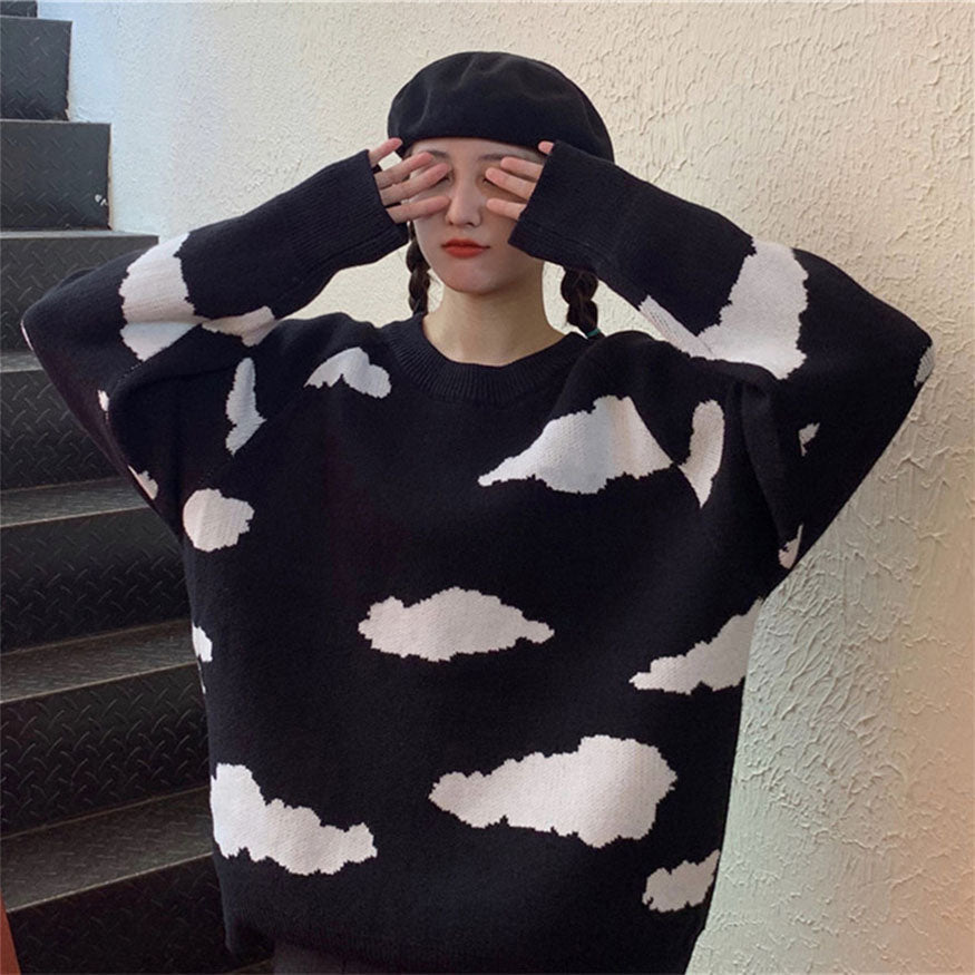 Stylischer Pullover mit Wolken-Print