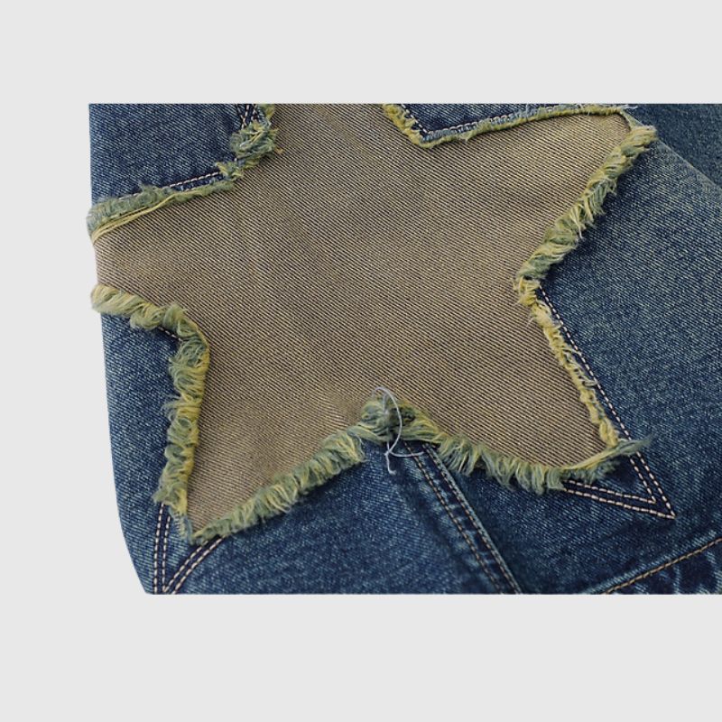 Jeansshorts mit Stern-Patch