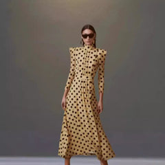 Polka Dot Temperament Long Sleeve Dress