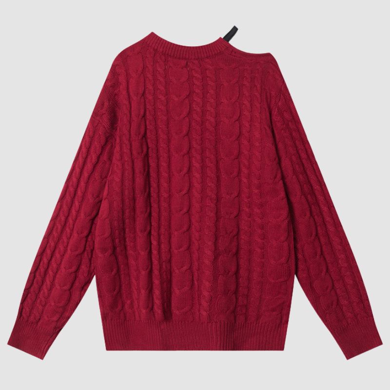 Schulterfreier Pullover mit Twist-Design