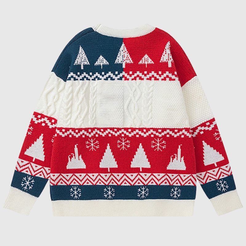 Süßer Pullover mit Weihnachtsmann-Stickerei