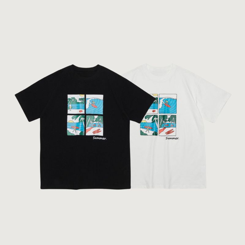 Paar-T-Shirt mit Surf-Print