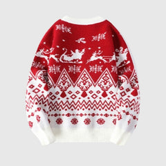 Fauler Pullover mit Weihnachtsmuster