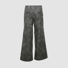 Sfumato Pattern Design Suede Wide Leg Pants