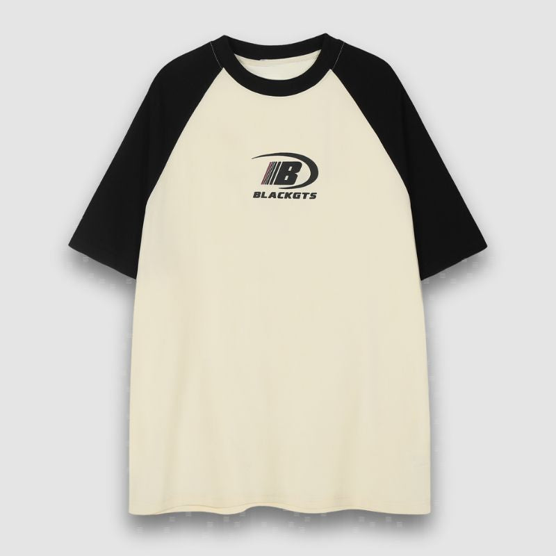 Contrast Raglan Letter Print Tee