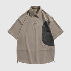 Camisa utilitaria contemporánea de dos tonos