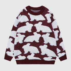 Rabbit Pattern Full Printed Pullover