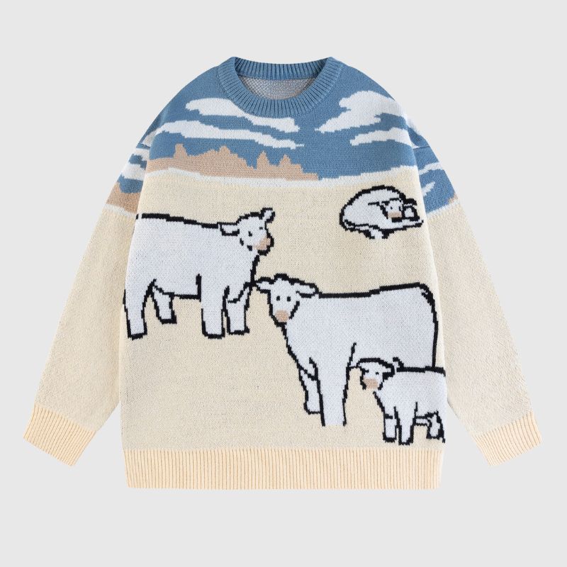 Vintage Cow Cartoon Sweater