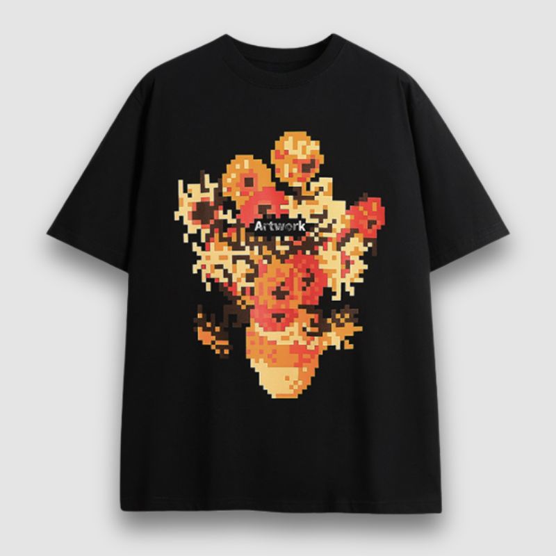 Camiseta con estampado de girasoles en mosaico