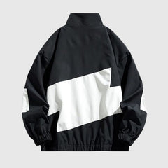 Jacke mit Stehkragen und Farbblockdesign