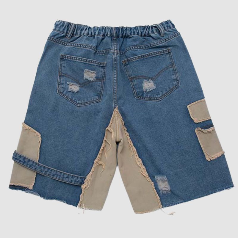 Patchwork Ripped Jorts