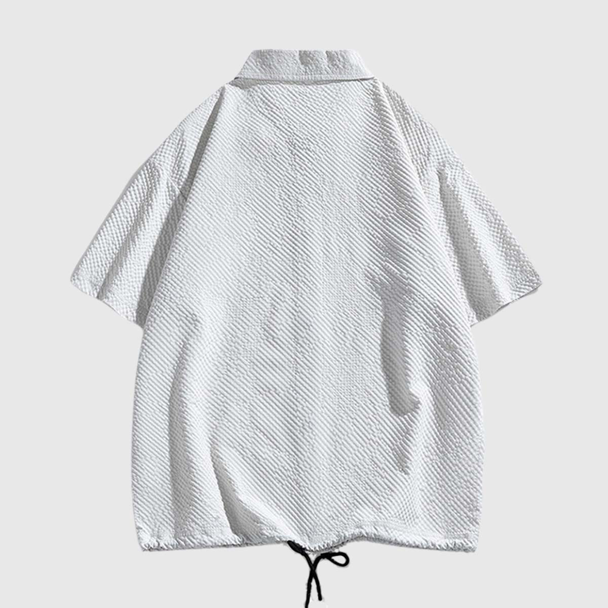 Modern Textured Drawstring Shirt