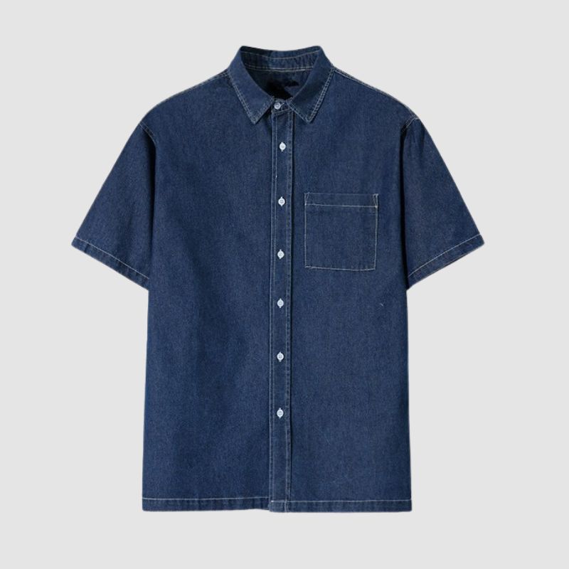 Casual Denim Shirt Set