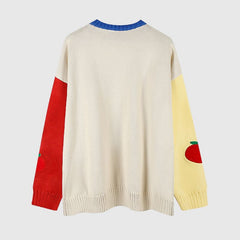 Cartoon Pattern Color Contrast Design Sweater