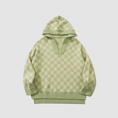 Checkerboard Hooded Sweater