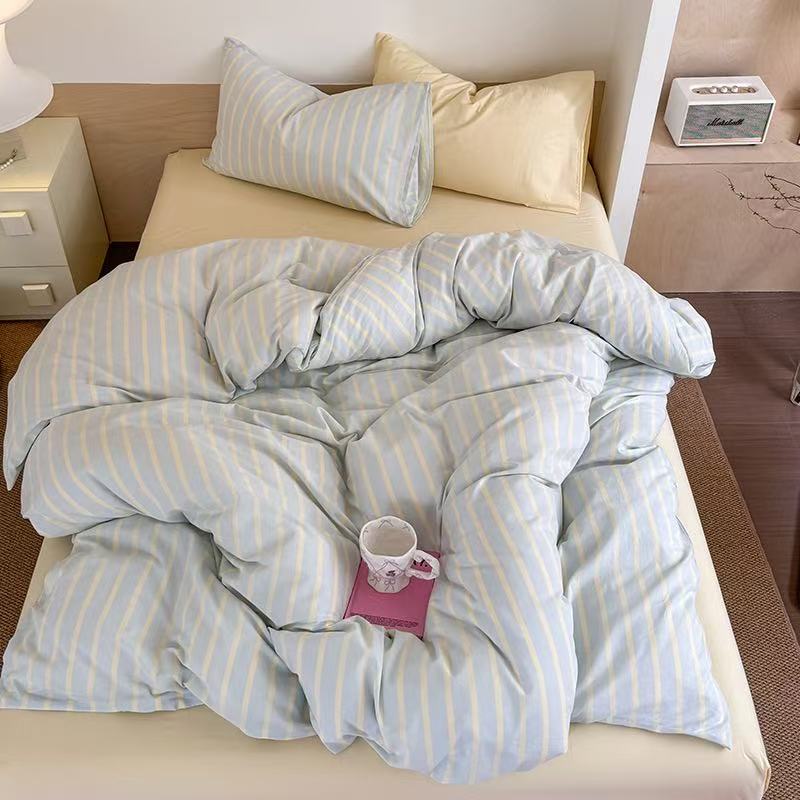 Chloe Pastel Candy Cotton Bedding Set - Pink Plaid