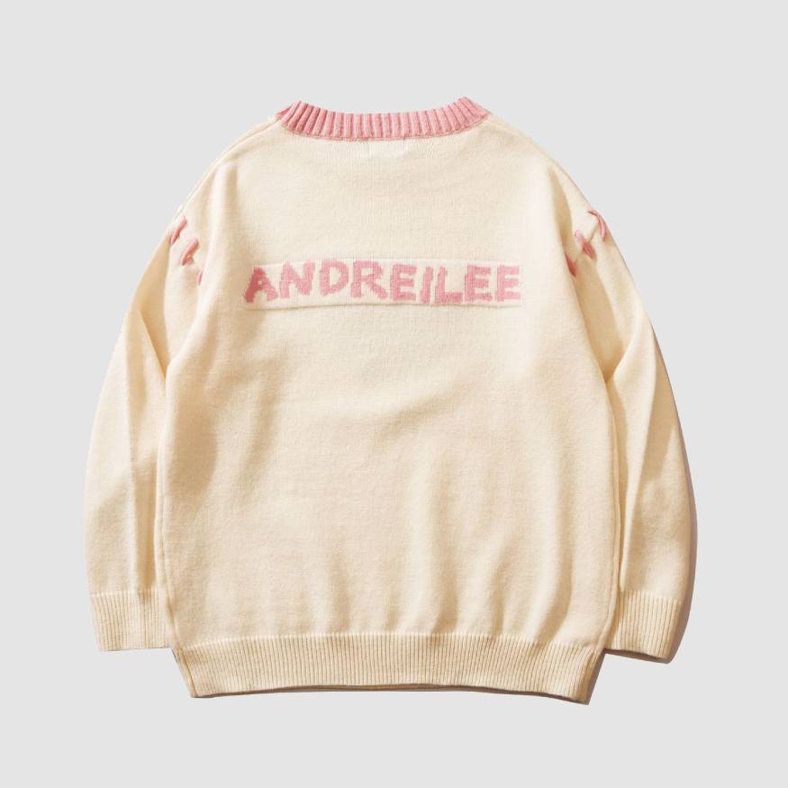 Cute Peach Pattern Sweater