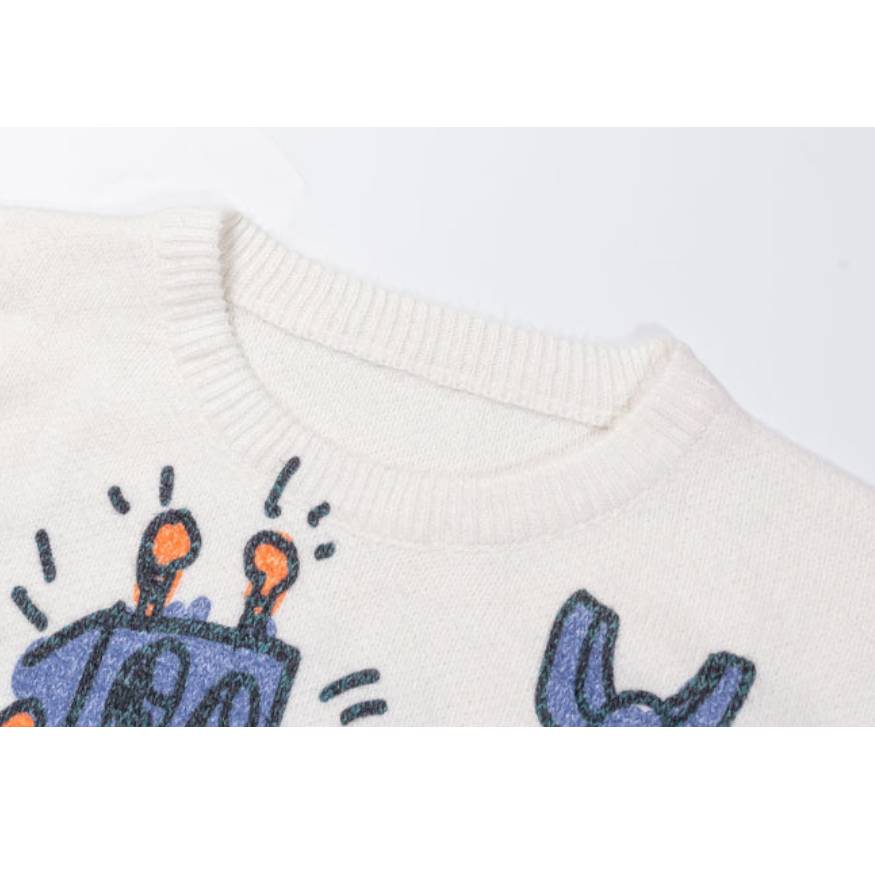 City Monster Print Sweater