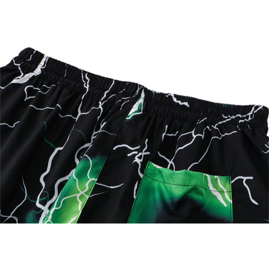 Zweiteiliges Hemd mit Blitz-Print + Shorts