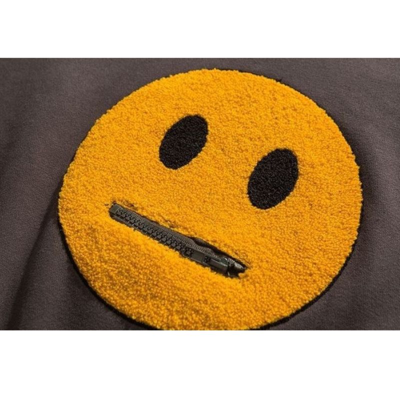 Streetstyle Smiley Face Patchwork Hoodie