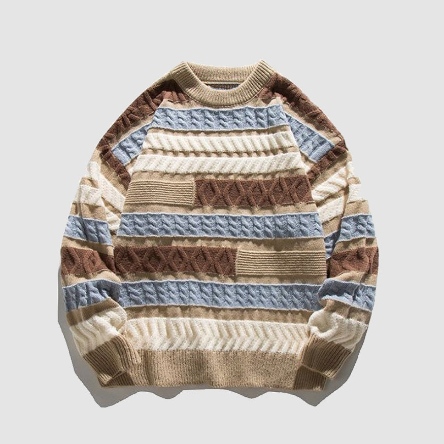 Japanese Contrast Stitched Sweater