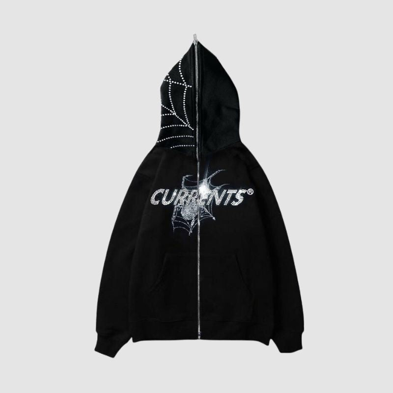 Trendiger Streetwear Hip-Hop Metal-Zip Hoodie