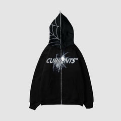 Trendy Streetwear Hip-Hop Metal-Zip Hoodie