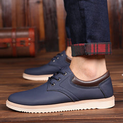 Zapatos casuales glamurosos e impermeables de cabeza grande para hombre