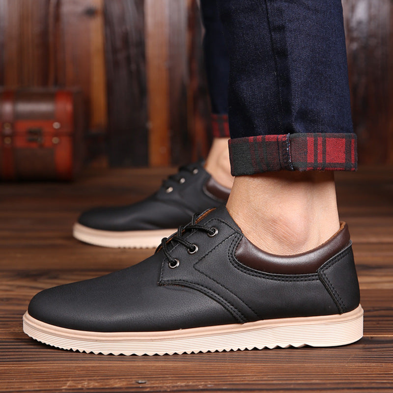 Zapatos casuales glamurosos e impermeables de cabeza grande para hombre