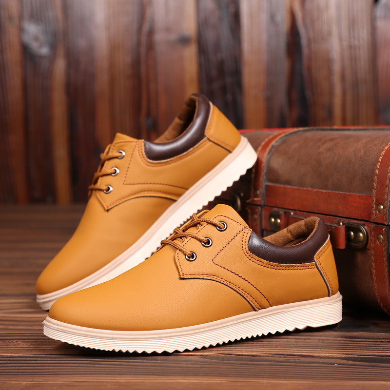 Zapatos casuales glamurosos e impermeables de cabeza grande para hombre