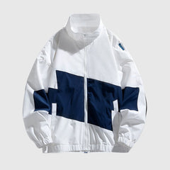 Jacke mit Stehkragen und Farbblockdesign