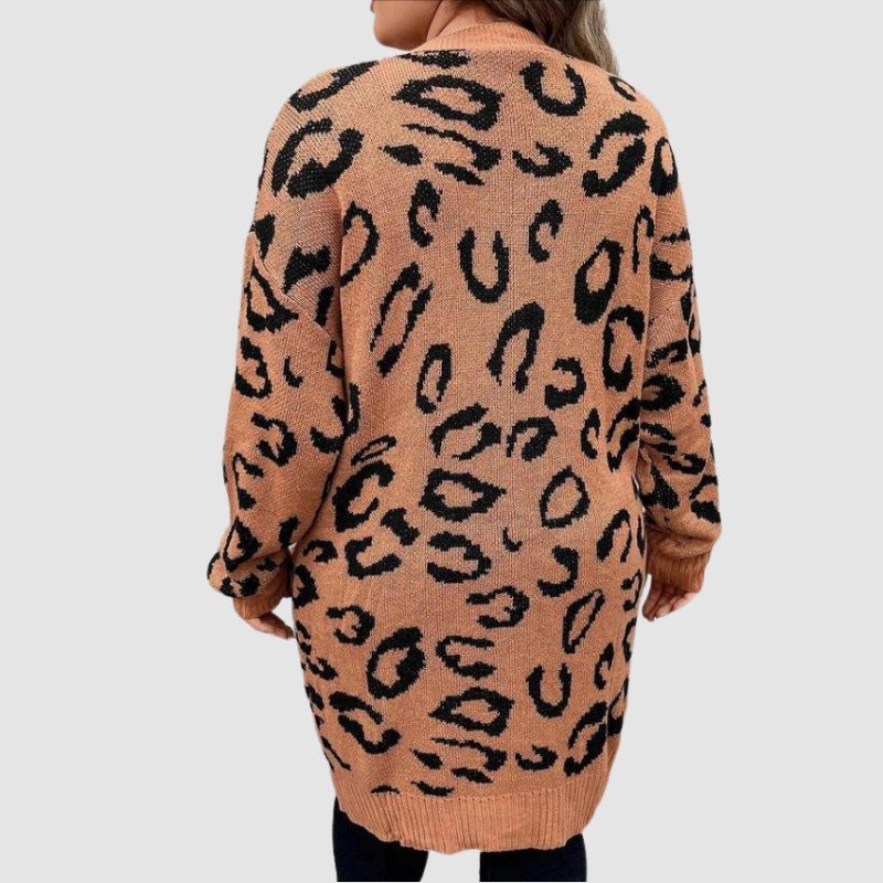 Cárdigans de punto con estampado de leopardo