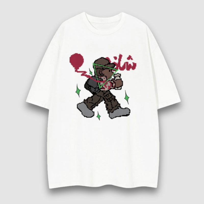 T-Shirt mit Balloon Boy-Pixel-Print