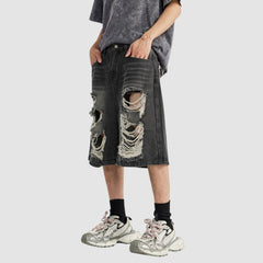 Pantalones cortos rotos de hip hop