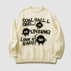 Cartoon Doll Embroidered Pullover