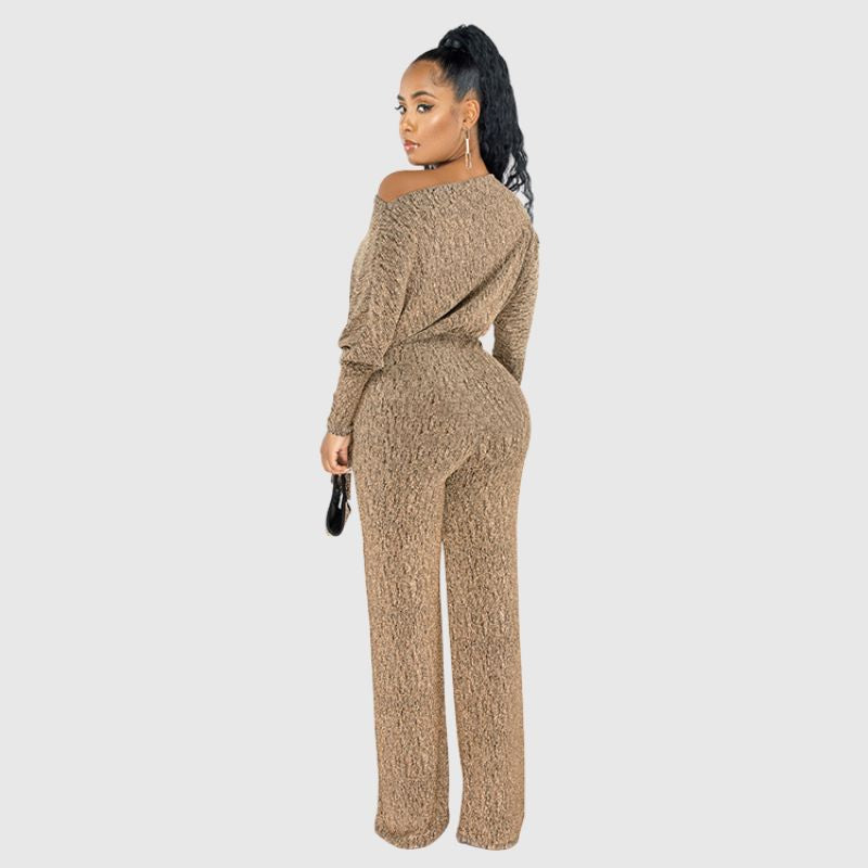 Schulterfreie Jumpsuits mit Leopardenmuster