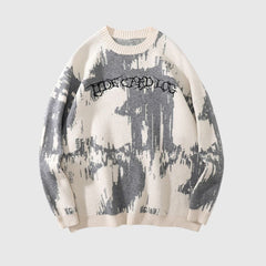 Individualistic Tie-Dye Letter Print Sweater