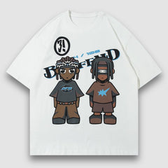 Hip Hop Cartoon Print Tee